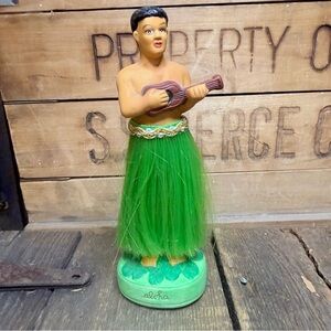 Aloha Green Hula Figurine with Ukulele